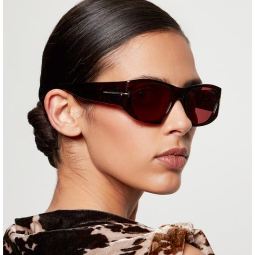 NWT Tom Ford FT0987 Dark Havana Rectangle 57mm Sunglasses
